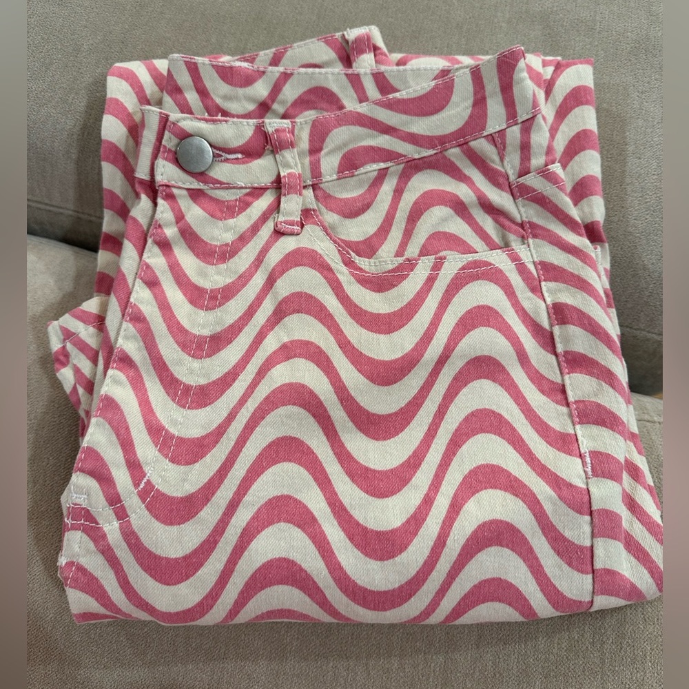 Pink and White Jeans
